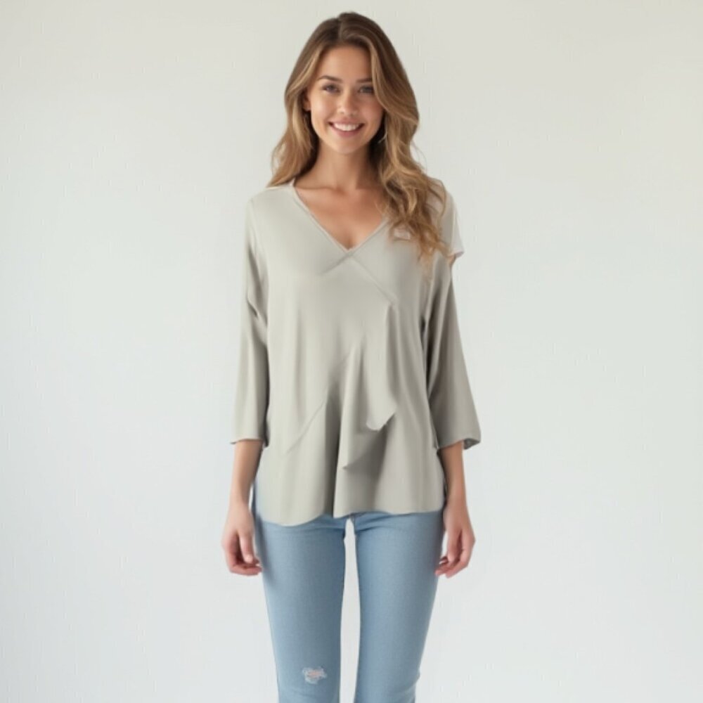 ❤️Sympli Cream Stretchy Jersey Top 6